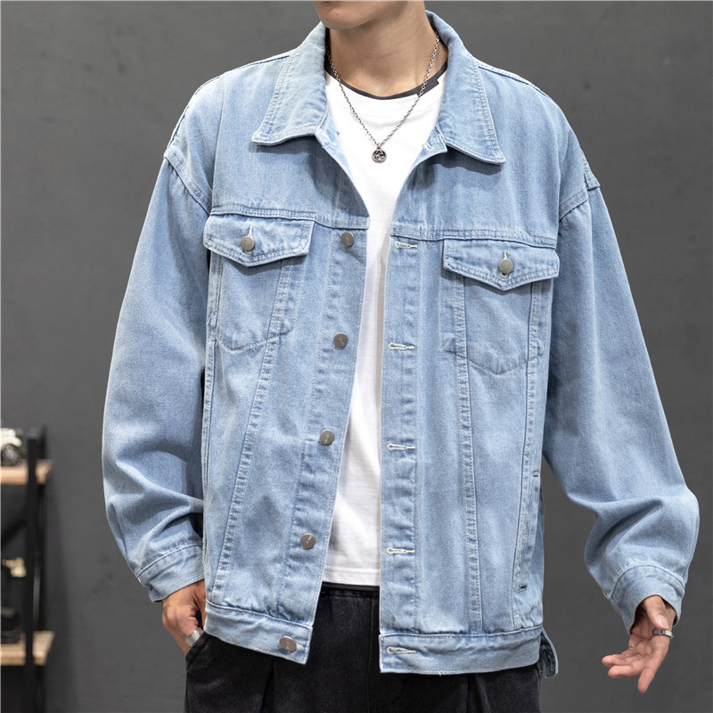 Bomber Jacket Men - ใหม่ Denim แจ็คเก็ตผู้ชาย Vintage Jean Coats