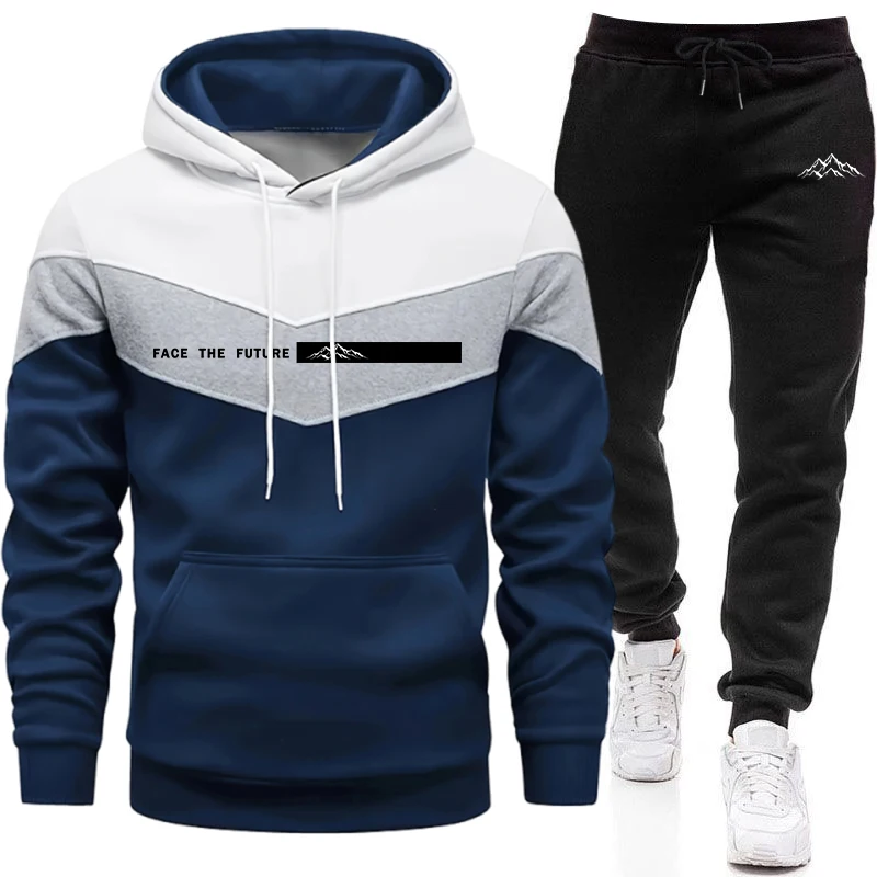 Mens Fashion Casual Outfits - ชุดกีฬาลำลองสำหรับฤดูใบไม้ร่วงและฤดูหนาว ชุดวิ่งออกกำลังกายสำหรับผู้ชาย แฟชั่นกลางแจ้ง เสื้อฮู้ดและกางเกงวอร์ม รุ่นใหม่ปี 2026