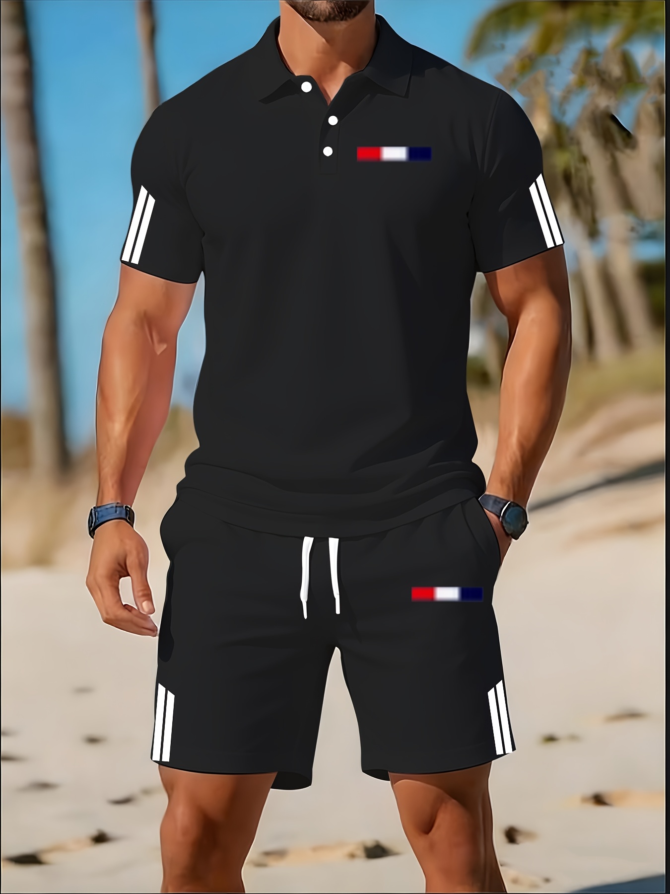 Men'S Fashion Polo Shirt - ชุดเสื้อโปโลผู้ชายฤดูร้อนปี 2026 - ลายพิมพ์ 3 มิติ