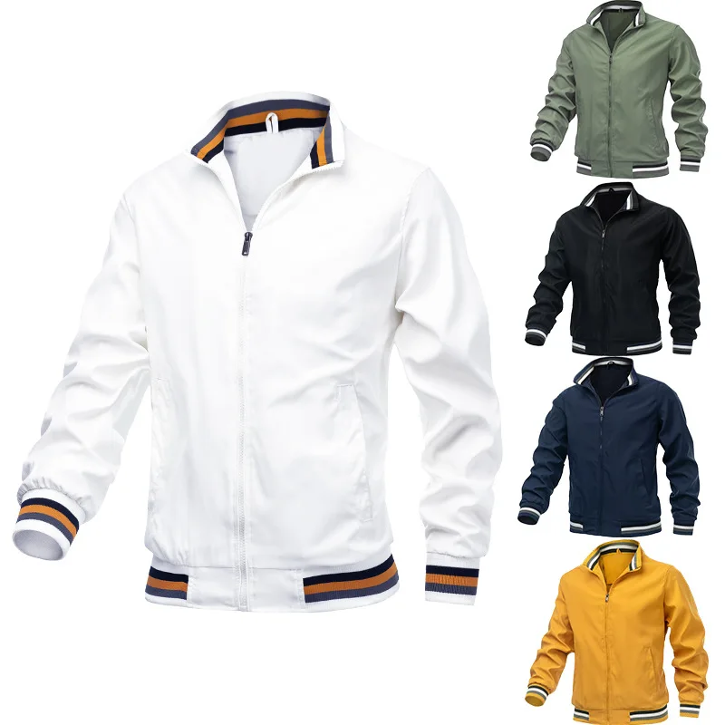 Bomber Jacket Men - ฤดูใบไม้ผลิฤดูใบไม้ร่วงเสื้อแจ็คเก็ตผู้ชายสีดํา Casual SLIM FIT เบสบอลแจ็คเก็ตบุรุษใหม่ฤดูใบไม้ร่วงแฟชั่นเสื้อแจ็คเก็ตคุณภาพสูงสําหรับชาย