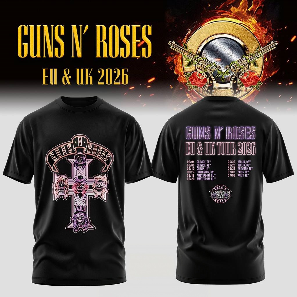 Men'S Fashion Uk - เสื้อยืดลายกราฟิก Guns N Roses ทัวร์ยุโรปและสหราชอาณาจักร ปี