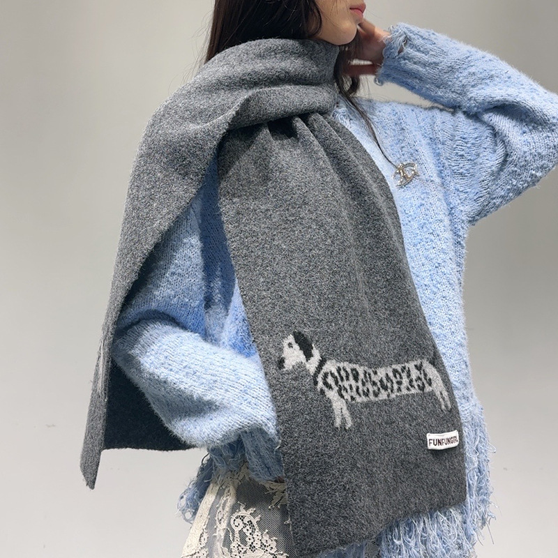 Men Scarf Wool - ผ้าพันคอไหมพรมผสมขนสัตว์ลายแจ็คการ์ดสไตล์เกาหลี สำหรับผู้หญิงและผู้ชาย อุ่นสบาย ใช้งานได้หลากหลาย ผ้าคลุมไหล่เนื้อนุ่ม สำหรับฤดูใบไม้ร่วงและฤดูหนาว