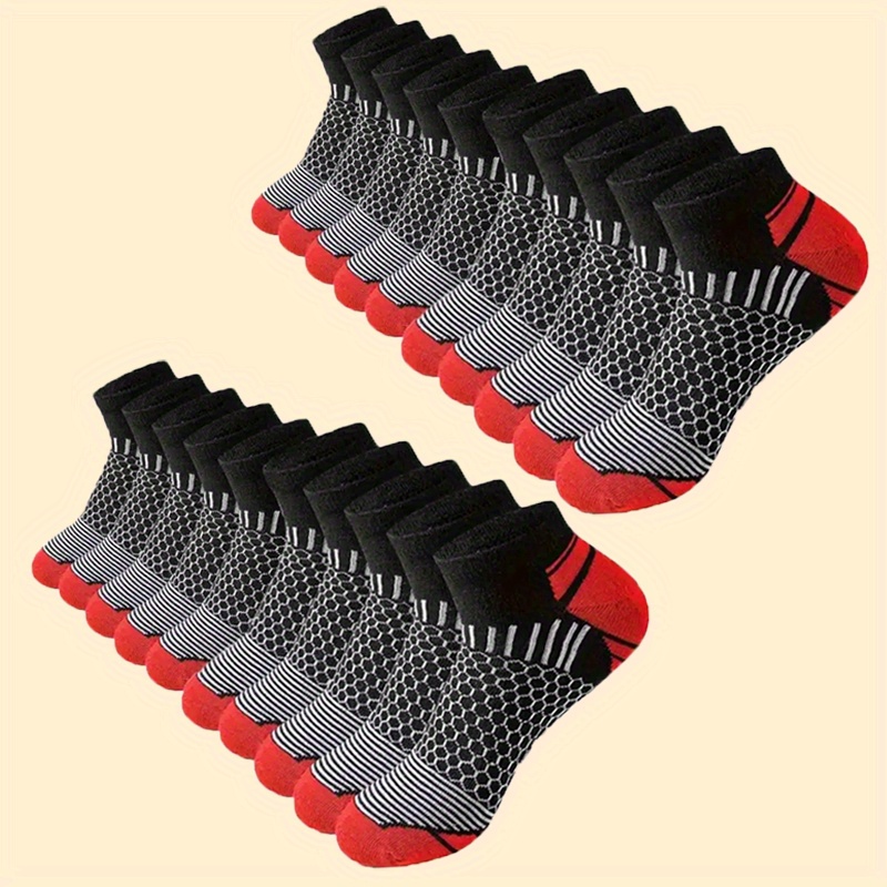 Socks Ankle Men - ถุงเท้ากีฬาข้อสั้นสำหรับผู้ชาย 6 คู่ - ระบายความชื้น ระบายอากาศได้ดี