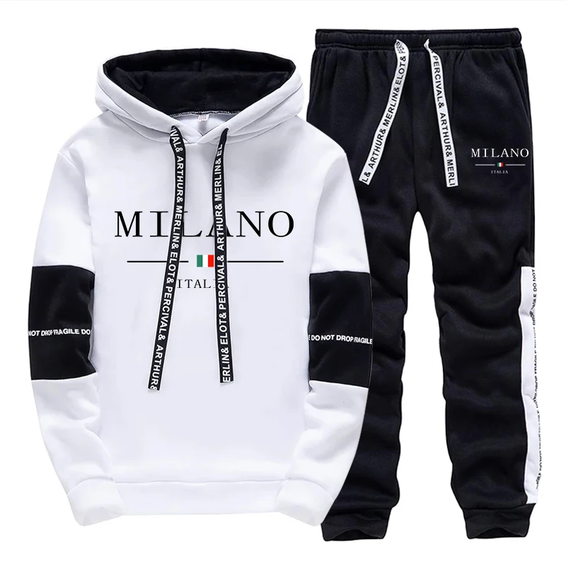 Mens Fashion Casual Outfits - ชุดเซ็ตผู้ชาย/เสื้อฮู้ด/กางเกงขายาว สไตล์อิตาลี เสื้อฮู้ดแฟชั่น ชุดกีฬา 2026 ฤดูใบไม้ร่วง