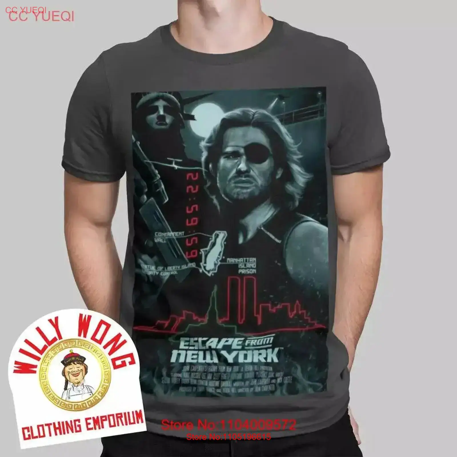 Mens Fashion In The 80S - เสื้อยืดลายหนีจากนิวยอร์ก ภาพยนตร์ย้อนยุค 80s โปสเตอร์งู สไตล์ลำลอง วินเทจ