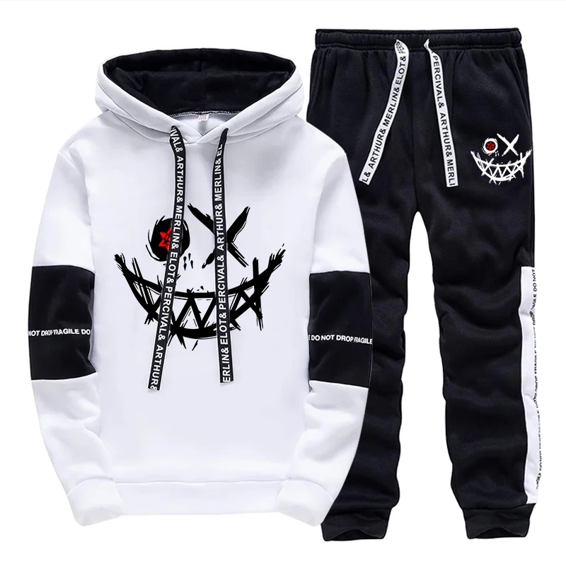 Mens Fashion Casual Outfits - ชุดเซ็ตผู้ชาย/เสื้อฮู้ด/กางเกงขายาว ฤดูใบไม้ร่วง 2026 แฟชั่นลำลองประจำวัน เสื้อฮู้ดมีฮู้ดและกางเกงจ็อกเกอร์ ชุดกีฬาแนวสตรีททันสมัย