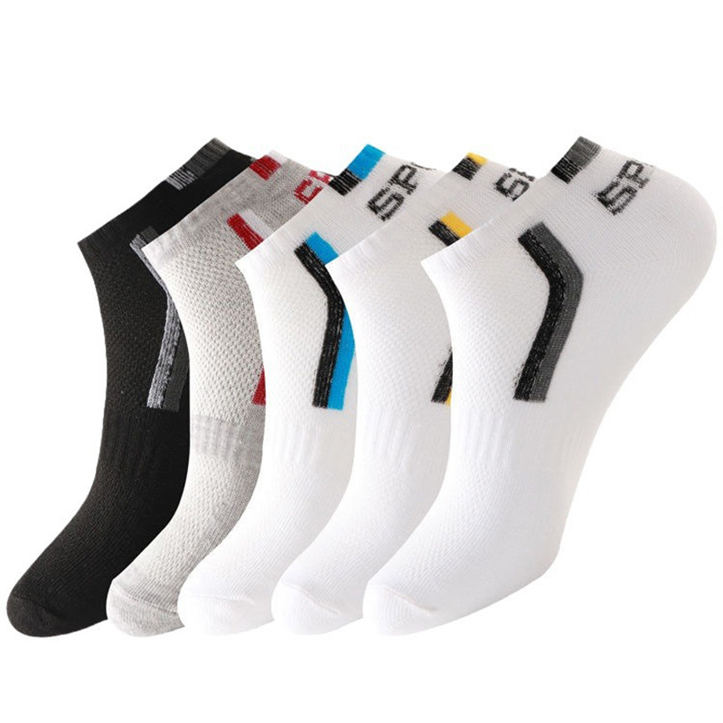 Socks Ankle Men - ถุงเท้าข้อสั้นสำหรับผู้ชาย 1 คู่ ผ้าฝ้าย สีดำ บาง