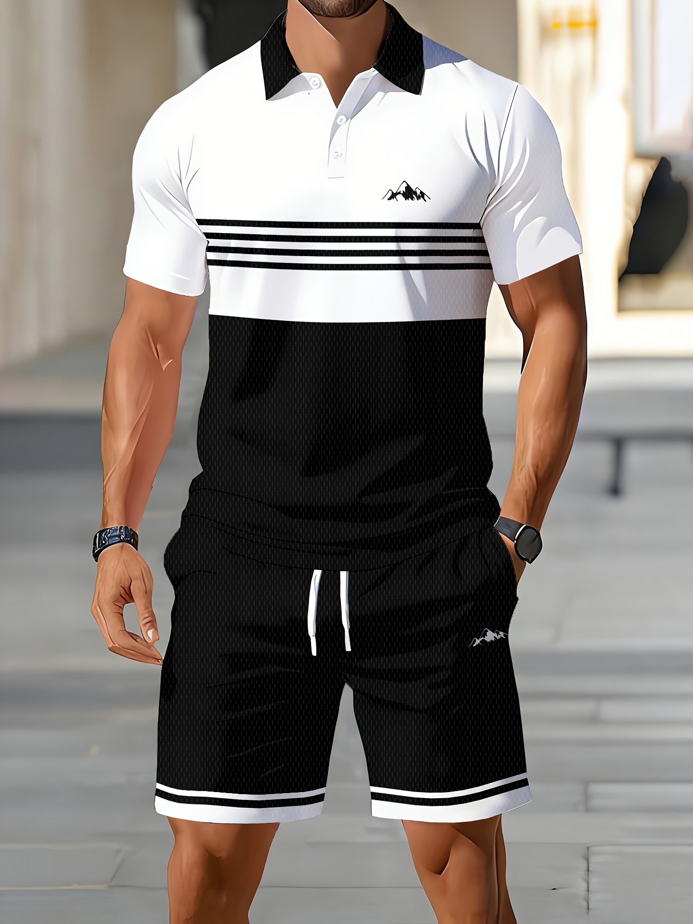 Men'S Fashion Polo Shirt - ชุดเสื้อโปโลผู้ชายฤดูร้อนปี 2026 - ลายพิมพ์ 3 มิติ