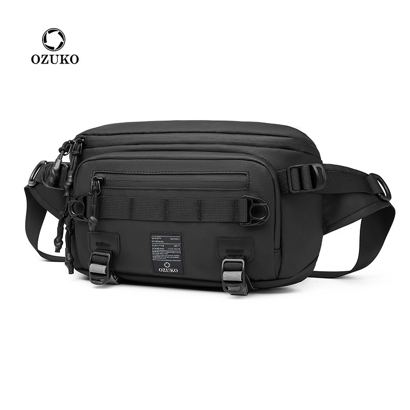 Crossbody Bag Men - กระเป๋าคาดเอวผู้ชายกันน้ำสำหรับกิจกรรมกลางแจ้ง กระเป๋าสะพายข้างแบบหลายช่องสำหรับเดินป่า ปั่นจักรยาน และท่องเที่ยว