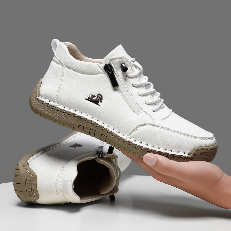 Casual Sneakers Men - รองเท้าผ้าใบสตรีรองเท้าหนังทำมือรองเท้าลำลองรองเท้ากีฬากลางแจ้งสำหรับผู้ชายรองเท้าหนังกันลื่นแบบคลาสสิคซาปาโตส เด มูเฮร์