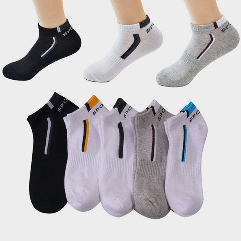 Socks Ankle Men - 2 คู่/ล็อต ถุงเท้าข้อสั้นผู้ชายคุณภาพสูง ระบายอากาศได้ดี ผ้าฝ้ายตาข่ายสำหรับกีฬา ลำลอง