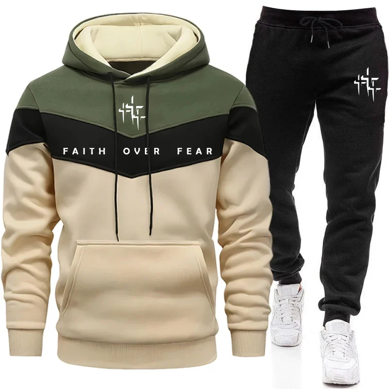ชุดวอร์มผู้ชาย Faith Over Fear - Mens Fashion Casual Outfits บทวิจารณ์และราคา