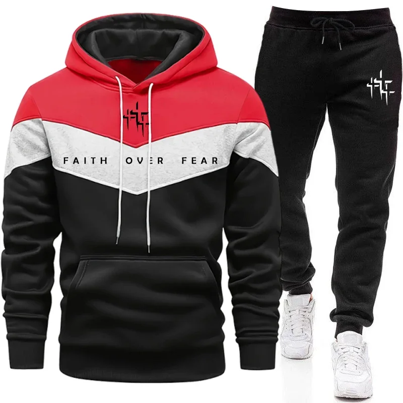 ชุดวอร์มผู้ชาย Faith Over Fear - Mens Fashion Casual Outfits บทวิจารณ์และราคา