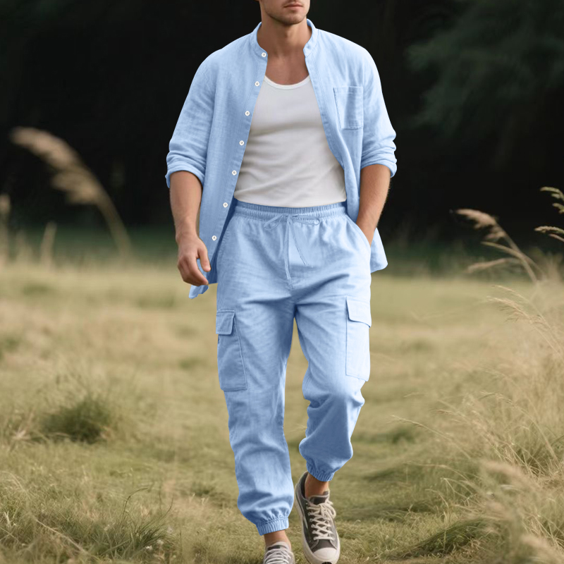 ชุดเซ็ตผ้าลินินระบายอากาศสำหรั - Linen Shirt Summer บทวิจารณ์และราคา