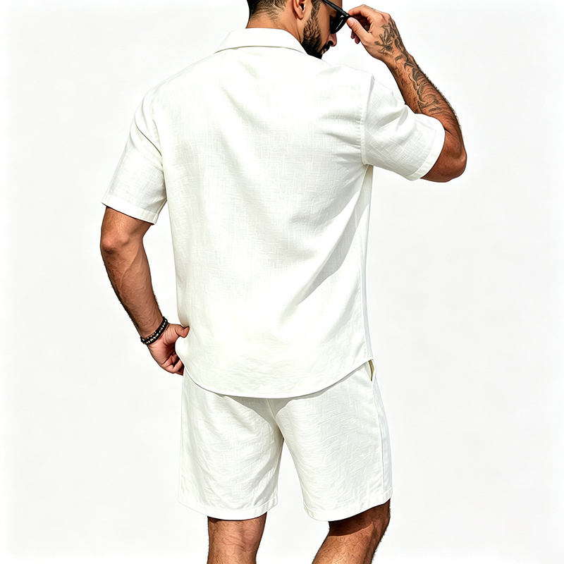 ชุดเซ็ตผ้าลินินสองชิ้นสำหรับผู - Linen Shirt Summer บทวิจารณ์และราคา