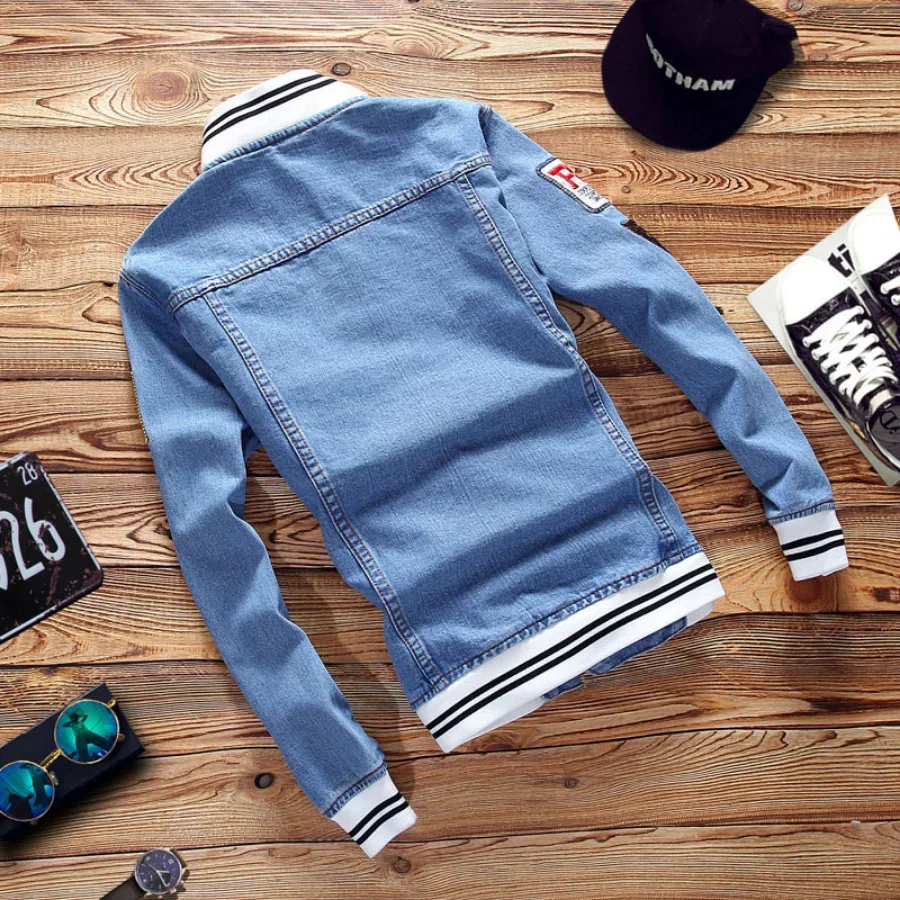 แจ็คเก็ตยีนส์ผู้ชายรุ่นใหม่ปี  - Bomber Jacket Men บทวิจารณ์และราคา