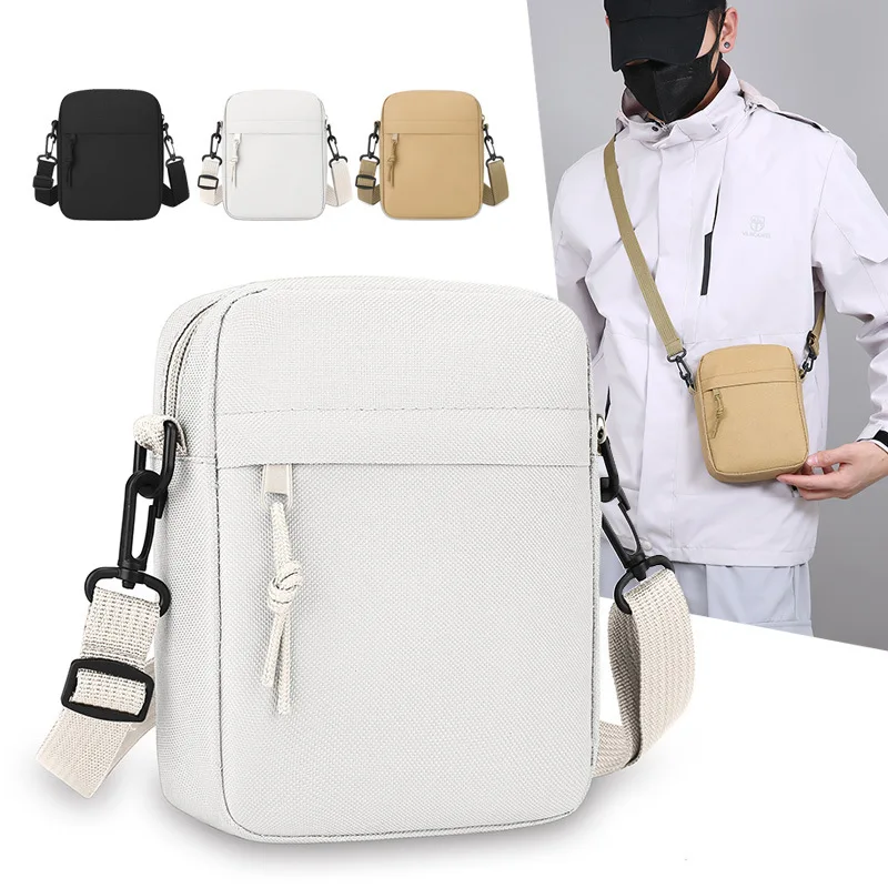 กระเป๋าผ้าแคนวาสสีพื้นเรียบง่า - Crossbody Bag Men บทวิจารณ์และราคา