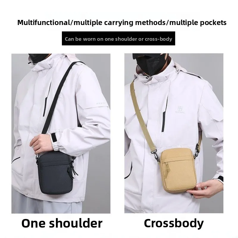 กระเป๋าผ้าแคนวาสสีพื้นเรียบง่า - Crossbody Bag Men บทวิจารณ์และราคา