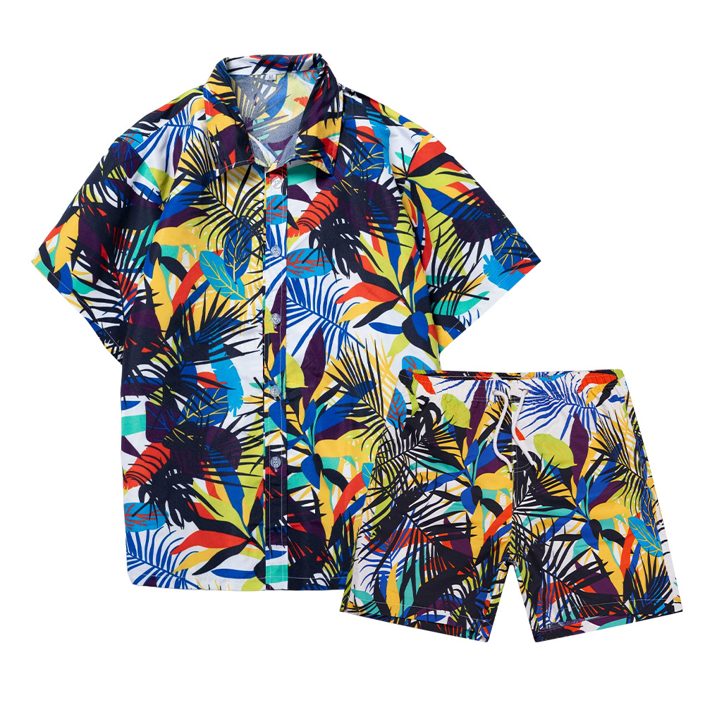 เสื้อเชิ้ตลายต้นมะพร้าวฮาวายแบ - Mens Fashion Clothes บทวิจารณ์และราคา
