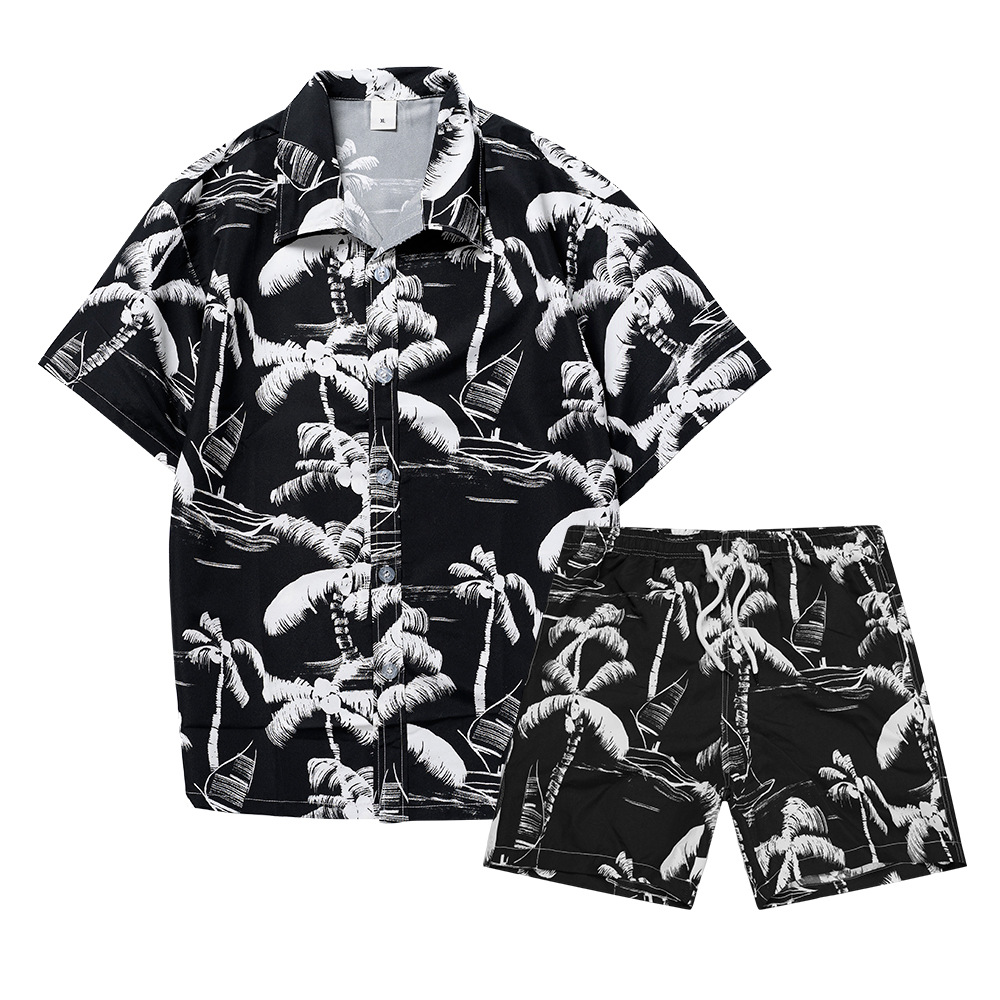 เสื้อเชิ้ตลายต้นมะพร้าวฮาวายแบ - Mens Fashion Clothes บทวิจารณ์และราคา