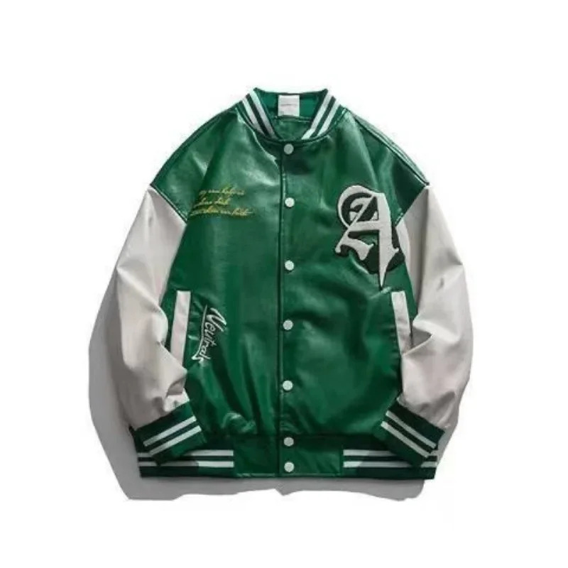 เสื้อแจ็คเก็ตเบสบอลหนัง PU สไต - Bomber Jacket Men บทวิจารณ์และราคา