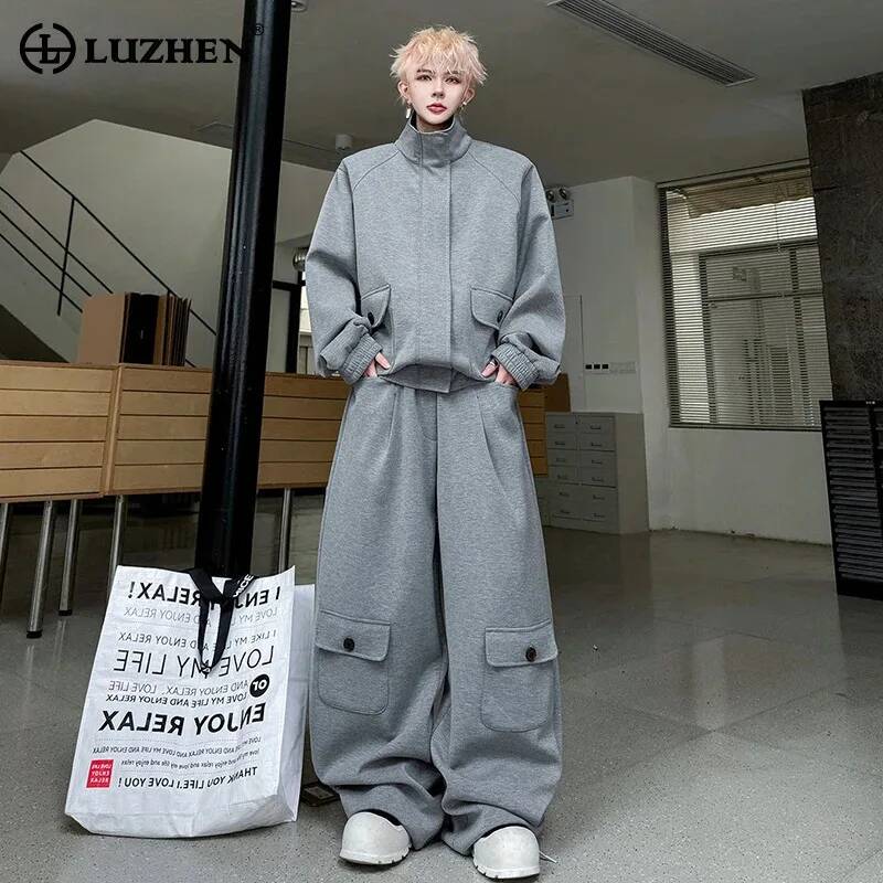 เสื้อคาร์ดิแกนสี LUZHEN 2026 ห - Knitted Cardigan Men บทวิจารณ์และราคา