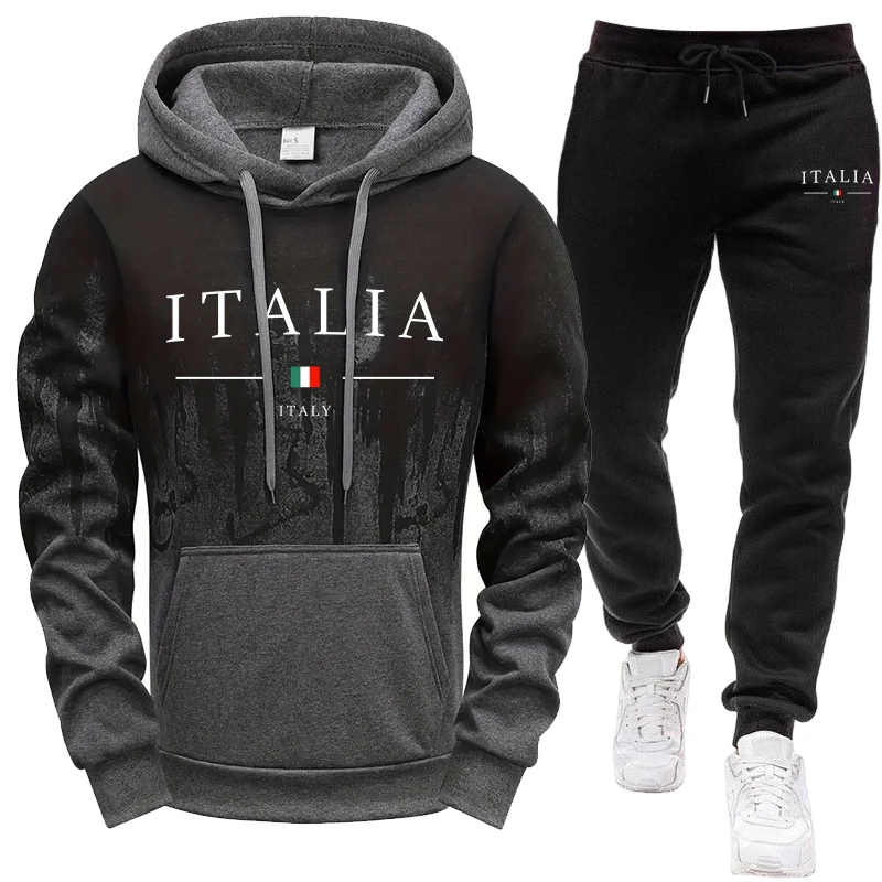 ชุดเสื้อฮู้ดและกางเกงวอร์มแฟชั - Mens Fashion Casual Outfits บทวิจารณ์และราคา