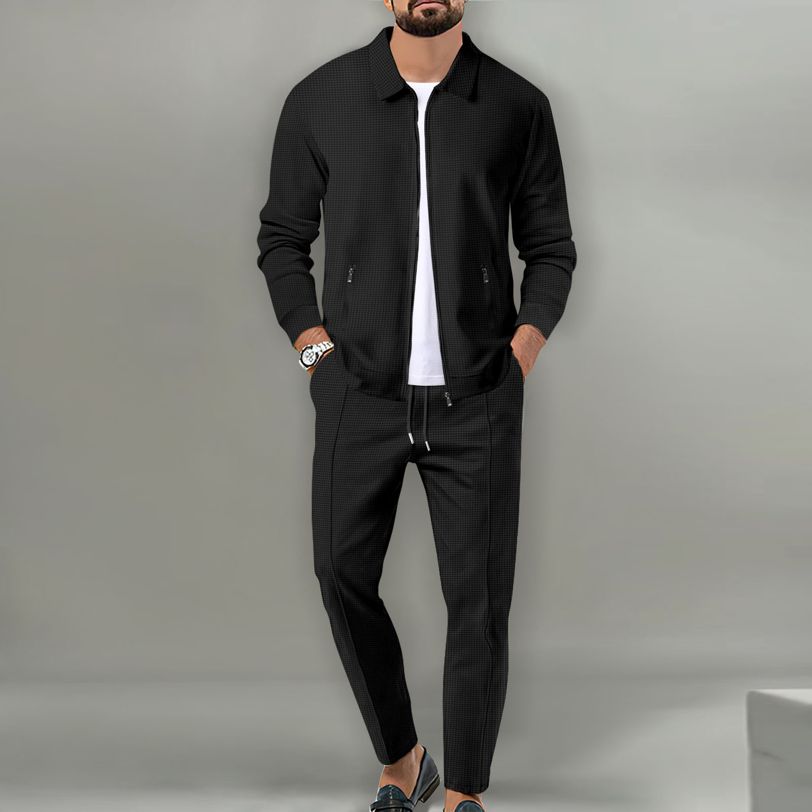 ชุดแจ็คเก็ตฤดูใบไม้ร่วงสำหรับผ - Knitted Cardigan Men บทวิจารณ์และราคา