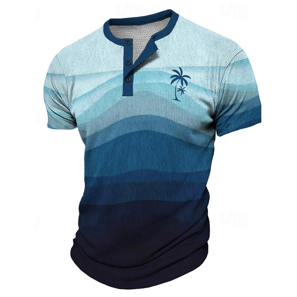เสื้อยืดผู้ชายลายต้นมะพร้าว 3  - Mens Fashion Clothes บทวิจารณ์และราคา