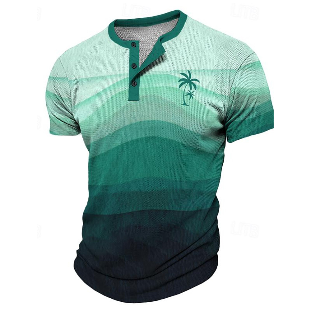 เสื้อยืดผู้ชายลายต้นมะพร้าว 3  - Mens Fashion Clothes บทวิจารณ์และราคา