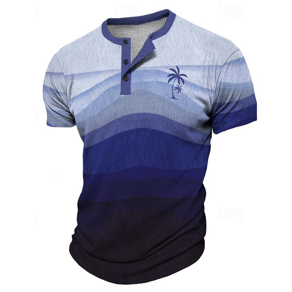 เสื้อยืดผู้ชายลายต้นมะพร้าว 3  - Mens Fashion Clothes บทวิจารณ์และราคา