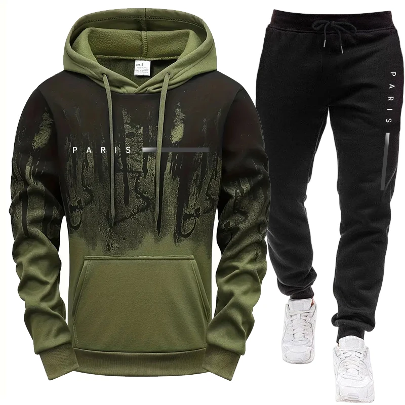 ชุดเซ็ตผู้ชาย/เสื้อฮู้ด/กางเกง - Mens Fashion Casual Outfits บทวิจารณ์และราคา