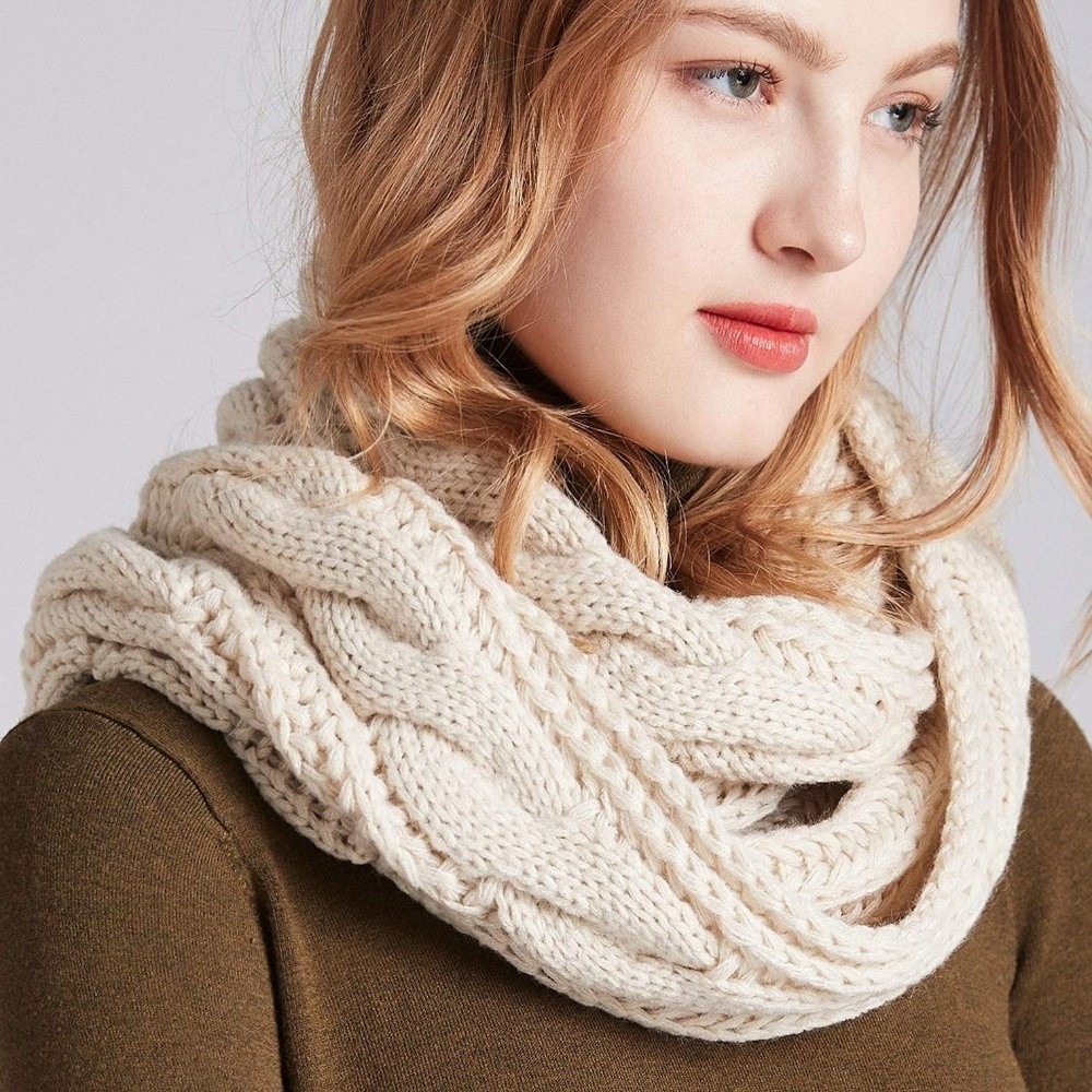 ผ้าพันคอถักสีพื้นเรียบหรู หนาน - Men Scarf Wool บทวิจารณ์และราคา