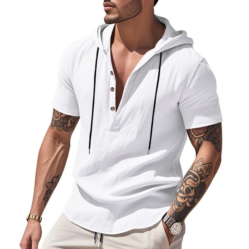เสื้อเชิ้ตลินินลำลอง สีฟ้าอ่อน - Linen Shirt Summer บทวิจารณ์และราคา