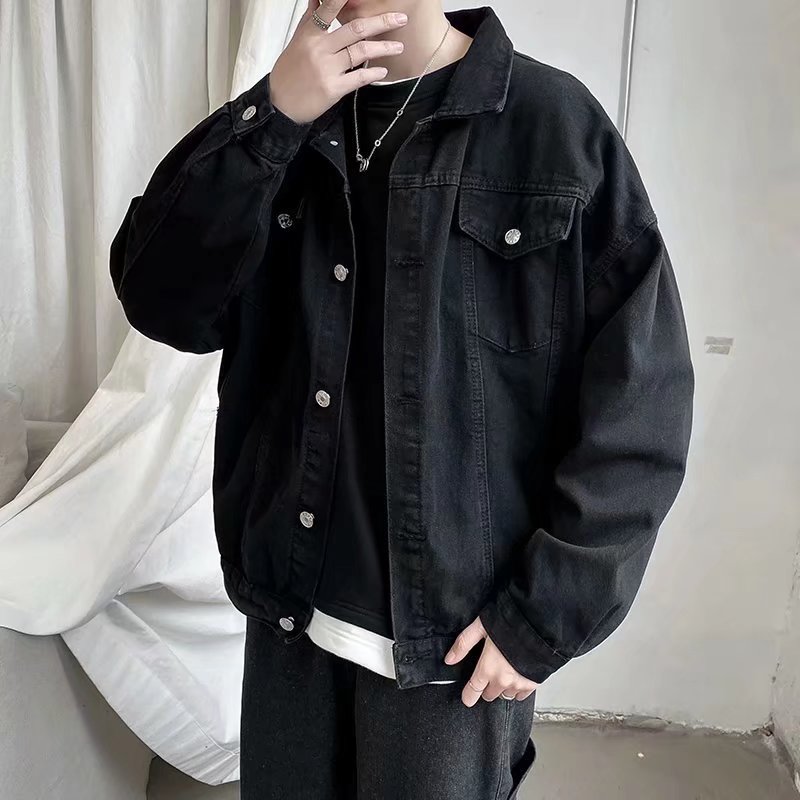 สีดำ Denim แจ็คเก็ตสั้นผู้ชายก - Bomber Jacket Men บทวิจารณ์และราคา