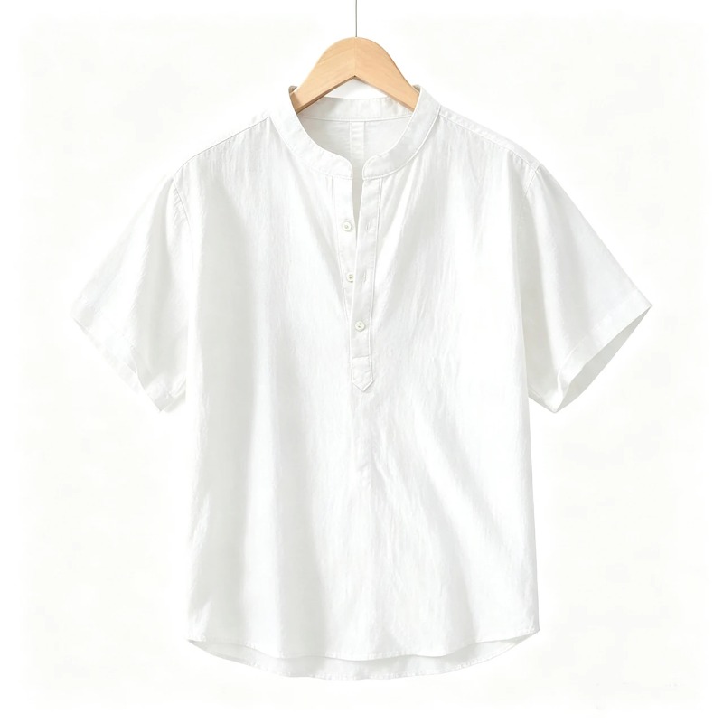เสื้อเชิ้ตแขนสั้นผ้าฝ้ายลินินส - Linen Shirt Summer บทวิจารณ์และราคา