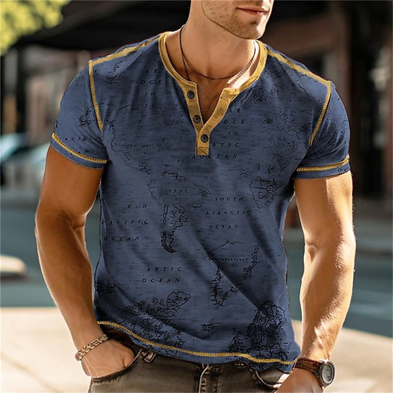เสื้อเชิ้ตเฮนรี่ผู้ชาย ลายพิมพ - Mens Fashion Clothes บทวิจารณ์และราคา
