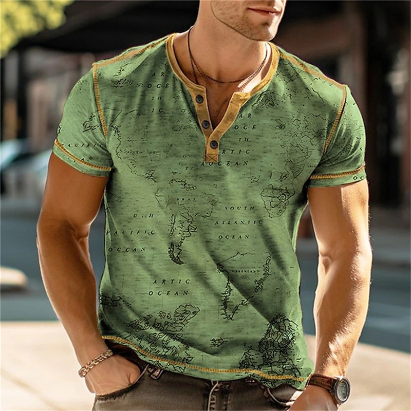 เสื้อเชิ้ตเฮนรี่ผู้ชาย ลายพิมพ - Mens Fashion Clothes บทวิจารณ์และราคา