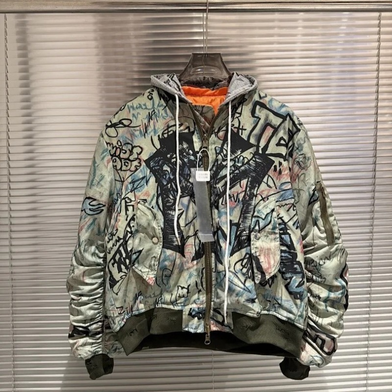 26 SS แจ็คเก็ตนักบินลายกราฟฟิต - Bomber Jacket Men บทวิจารณ์และราคา