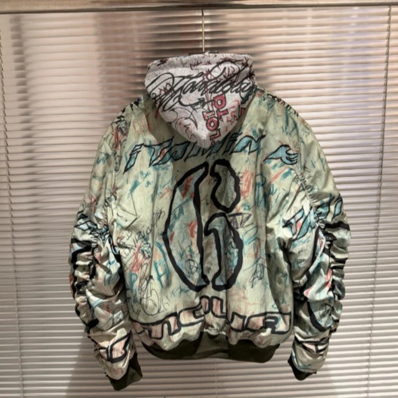 26 SS แจ็คเก็ตนักบินลายกราฟฟิต - Bomber Jacket Men บทวิจารณ์และราคา