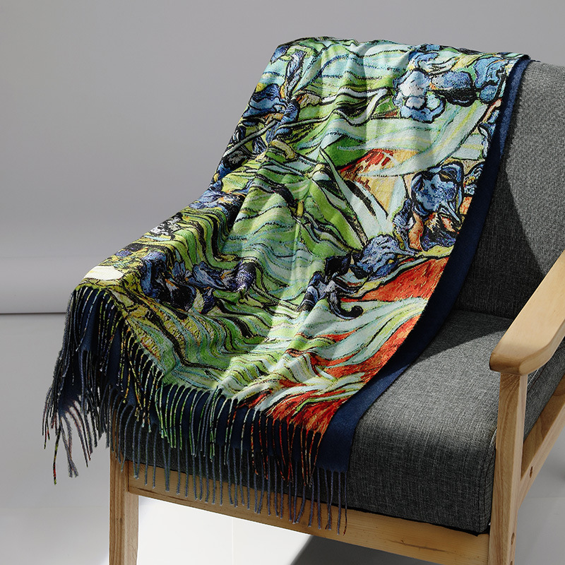 แบรนด์หรูภาพวาดสีน้ํามันผ้าพัน - Men Scarf Wool บทวิจารณ์และราคา