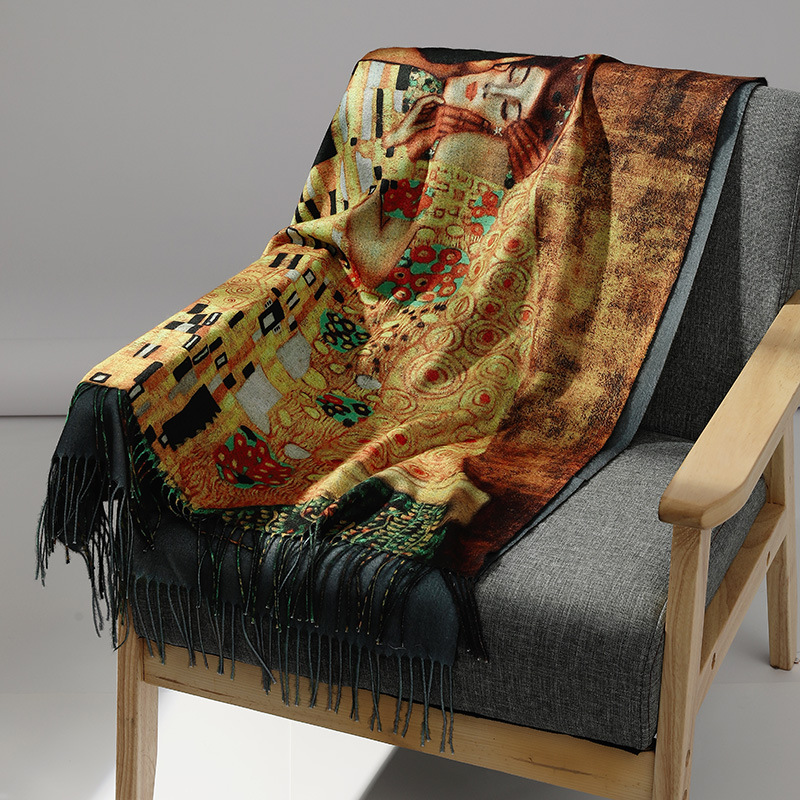 แบรนด์หรูภาพวาดสีน้ํามันผ้าพัน - Men Scarf Wool บทวิจารณ์และราคา