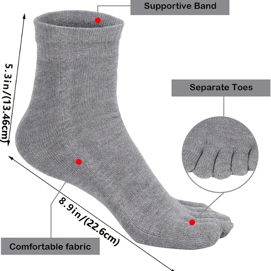 ถุงเท้าผ้าฝ้ายแบบห้านิ้วสำหรับ - Socks Ankle Men บทวิจารณ์และราคา