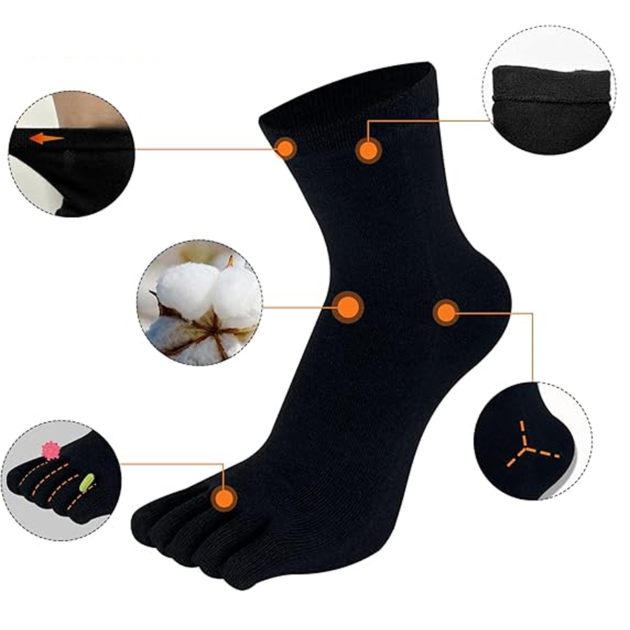 ถุงเท้าผ้าฝ้ายแบบห้านิ้วสำหรับ - Socks Ankle Men บทวิจารณ์และราคา