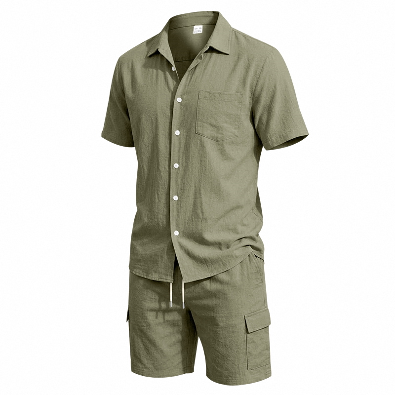 ชุดเซ็ตผ้าลินินสไตล์อเมริกันสำ - Linen Shirt Summer บทวิจารณ์และราคา