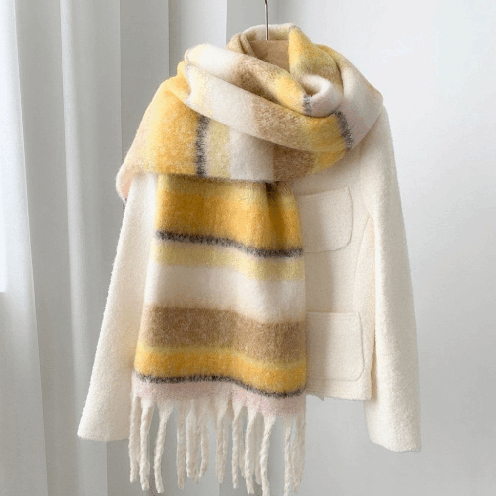 ผ้าพันคอขนแกะลายทางโมแฮร์สุดหร - Men Scarf Wool บทวิจารณ์และราคา