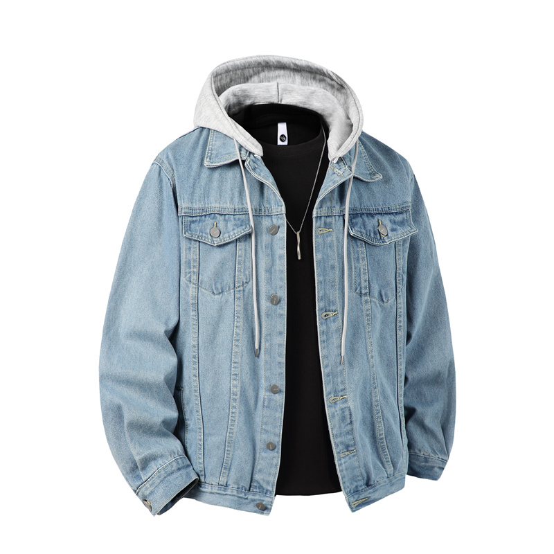 ผู้ชายHooded Denimแจ็คเก็ตผู้ช - Bomber Jacket Men บทวิจารณ์และราคา