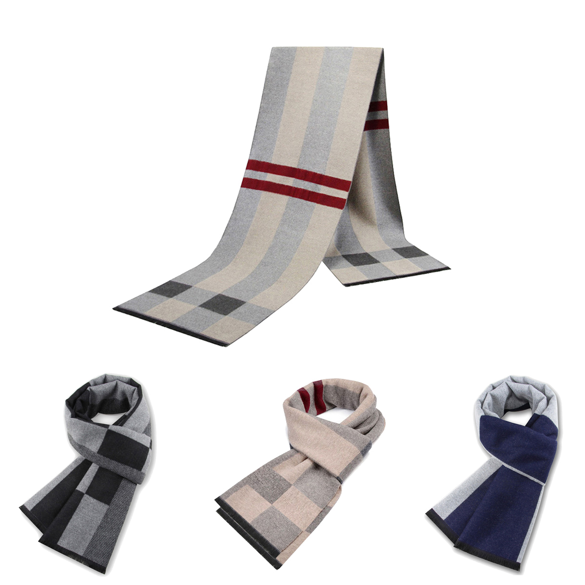 ผู้ชายผ้าพันคอสําหรับชายฤดูหนา - Men Scarf Wool บทวิจารณ์และราคา